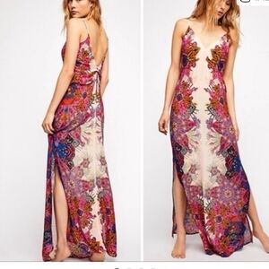 Free People Wildflower Printed Slip Dress in Ivory XS